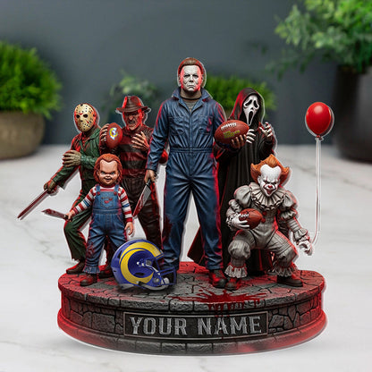LIMITED EDITION - NEW CUSTOMIZED NFL22 LAR LOS ANGELES RAMS HORROR MOVIE ACRYLIC PLAQUE