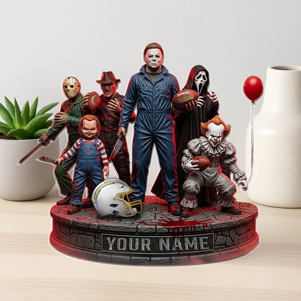 LIMITED EDITION - NEW CUSTOMIZED NFL09 LAC LOS ANGELES CHARGERS HORROR MOVIE ACRYLIC PLAQUE