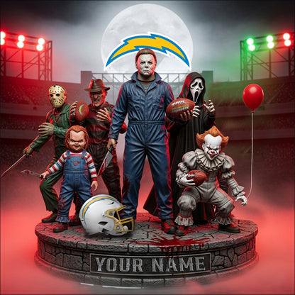 LIMITED EDITION - NEW CUSTOMIZED NFL09 LAC LOS ANGELES CHARGERS HORROR MOVIE ACRYLIC PLAQUE