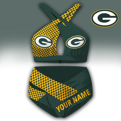 LIMITED EDITION - NEW CUSTOMIZED NFL08 GBP GREEN BAY PACKERS WOMEN'S CROSS SWIMSUIT UNDERWEAR