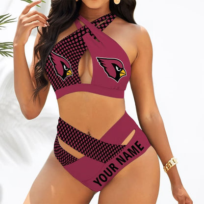 LIMITED EDITION - NEW CUSTOMIZED NFL20 ARC ARIZONA CARDINALS WOMEN'S CROSS SWIMSUIT UNDERWEAR