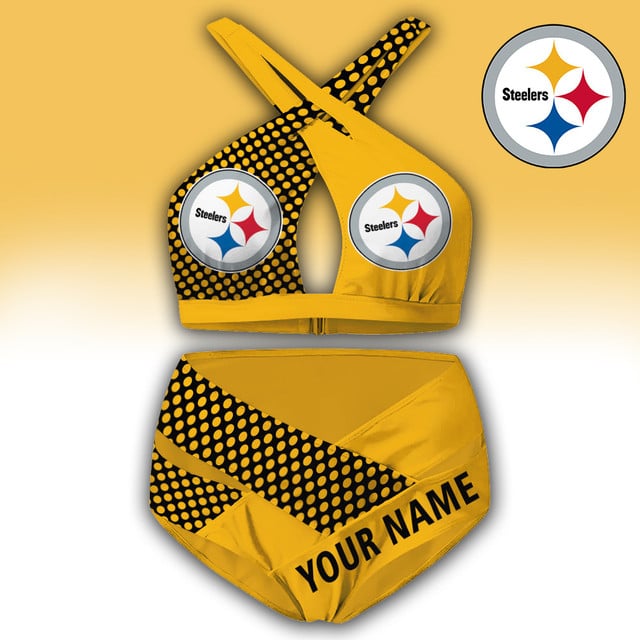 LIMITED EDITION - NEW CUSTOMIZED NFL14 PSB PITTSBURGH STEELERS WOMEN'S CROSS SWIMSUIT UNDERWEAR