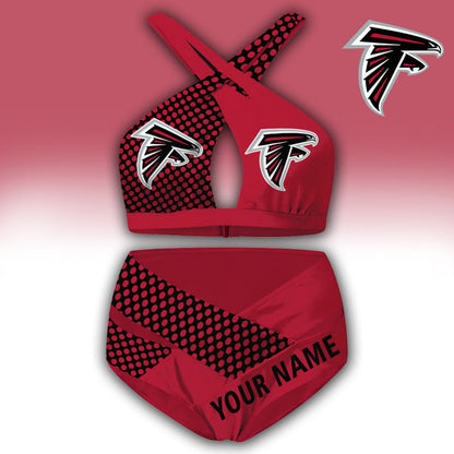 LIMITED EDITION - NEW CUSTOMIZED NFL18 ATF ATLANTA FALCONS WOMEN'S CROSS SWIMSUIT UNDERWEAR