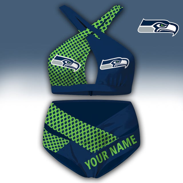 LIMITED EDITION - NEW CUSTOMIZED NFL06 SSH SEATTLE SEAHAWKS WOMEN'S CROSS SWIMSUIT UNDERWEAR