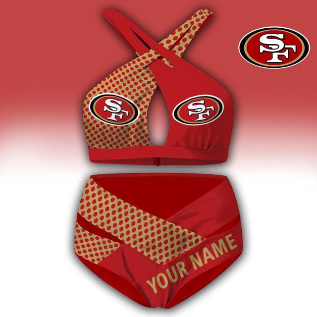 LIMITED EDITION - NEW CUSTOMIZED NFL11 SF49 SAN FRANCISCO 49ERS WOMEN'S CROSS SWIMSUIT UNDERWEAR
