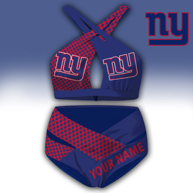 LIMITED EDITION - NEW CUSTOMIZED NFL32 NYG NEW YORK GIANTS WOMEN'S CROSS SWIMSUIT UNDERWEAR