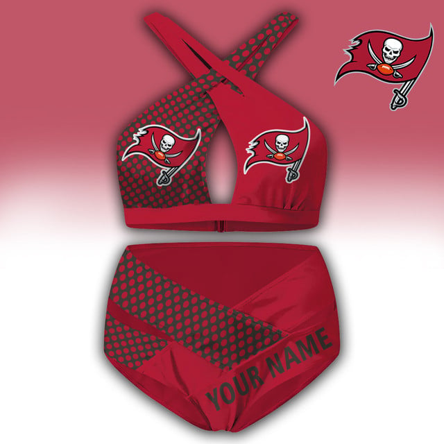 LIMITED EDITION - NEW CUSTOMIZED NFL10 TBB TAMPA BAY BUCCANEERS WOMEN'S CROSS SWIMSUIT UNDERWEAR