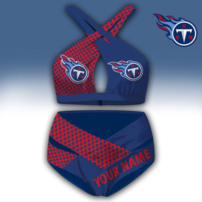 LIMITED EDITION - NEW CUSTOMIZED NFL31 TST TENNESSEE TITANS WOMEN'S CROSS SWIMSUIT UNDERWEAR