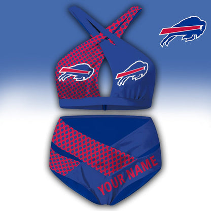 LIMITED EDITION - NEW CUSTOMIZED NFL03 BFB BUFFALO BILLS WOMEN'S CROSS SWIMSUIT UNDERWEAR
