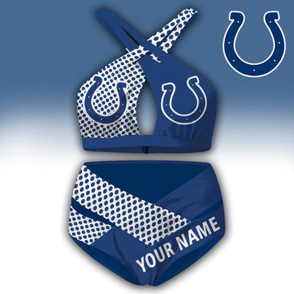 LIMITED EDITION - NEW CUSTOMIZED NFL17 IDC INDIANAPOLIS COLTS WOMEN'S CROSS SWIMSUIT UNDERWEAR