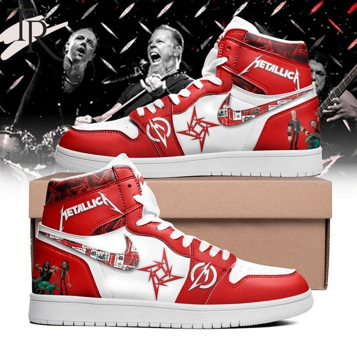 NEW PREMIUM METALLICA UNISEX AIR JORDAN MID SHOES SNEAKER