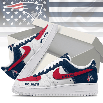 LIMITED EDITION - NEW CUSTOMIZED NFL27 NEP NEW ENGLAND PATRIOTS AF1 SNEAKERS