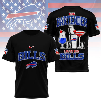 LIMITED EDITION - NEW CUSTOMIZED NFL03 BFB BUFFALO BILLS BARTENDER FAN 3D SHIRT