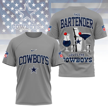 LIMITED EDITION - NEW CUSTOMIZED NFL21 DCB DALLAS COWBOYS BARTENDER FAN 3D SHIRT