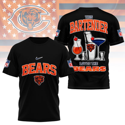 LIMITED EDITION - NEW CUSTOMIZED NFL26 CCB CHICAGO BEARS BARTENDER FAN 3D SHIRT