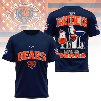 LIMITED EDITION - NEW CUSTOMIZED NFL26 CCB CHICAGO BEARS BARTENDER FAN 3D SHIRT