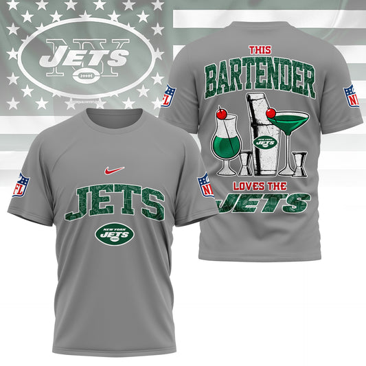 LIMITED EDITION - NEW CUSTOMIZED NFL25 NYJ NEW YORK JETS BARTENDER FAN 3D SHIRT