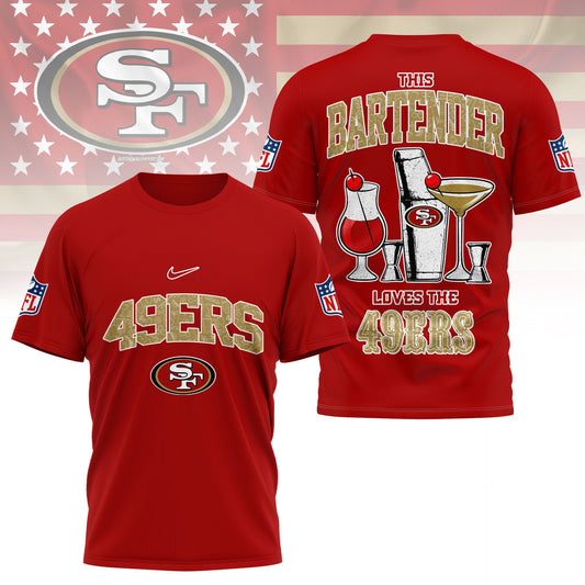 LIMITED EDITION - NEW CUSTOMIZED NFL11 SF49 SAN FRANCISCO 49ERS BARTENDER FAN 3D SHIRT