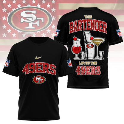 LIMITED EDITION - NEW CUSTOMIZED NFL11 SF49 SAN FRANCISCO 49ERS BARTENDER FAN 3D SHIRT