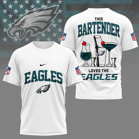 LIMITED EDITION - NEW CUSTOMIZED NFL02 PPE PHILADELPHIA EAGLES BARTENDER FAN 3D SHIRT