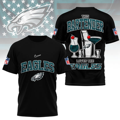 LIMITED EDITION - NEW CUSTOMIZED NFL02 PPE PHILADELPHIA EAGLES BARTENDER FAN 3D SHIRT