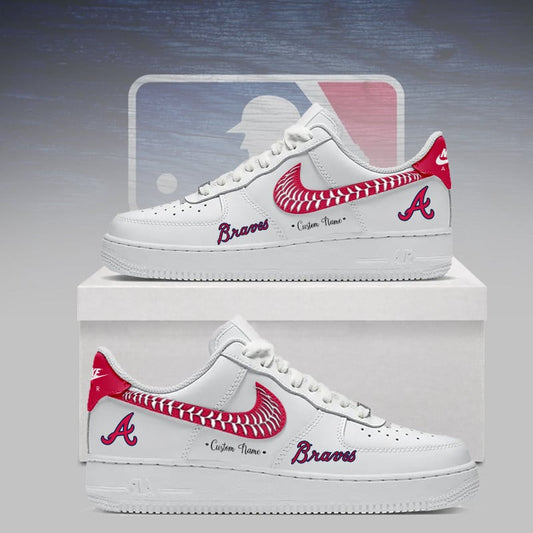 LIMITED EDITION - NEW CUSTOMIZED MLB09 ABS ATLANTA BRAVES AF1 SNEAKERS