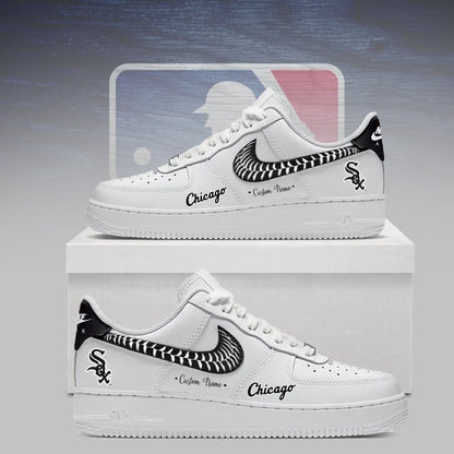 [FLASH SALE] NEW CUSTOMIZED MLB26 CWS CHICAGO WHITE SOX AF1 SNEAKERS
