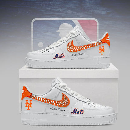 [FLASH SALE] NEW CUSTOMIZED MLB17 NYM NEW YORK METS AF1 SNEAKERS