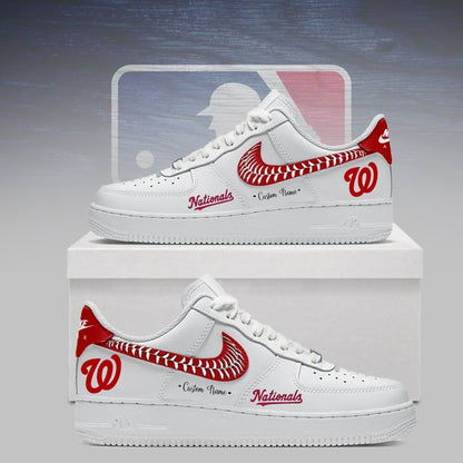 [FLASH SALE] NEW CUSTOMIZED MLB28 WNS WASHINGTON NATIONALS AF1 SNEAKERS