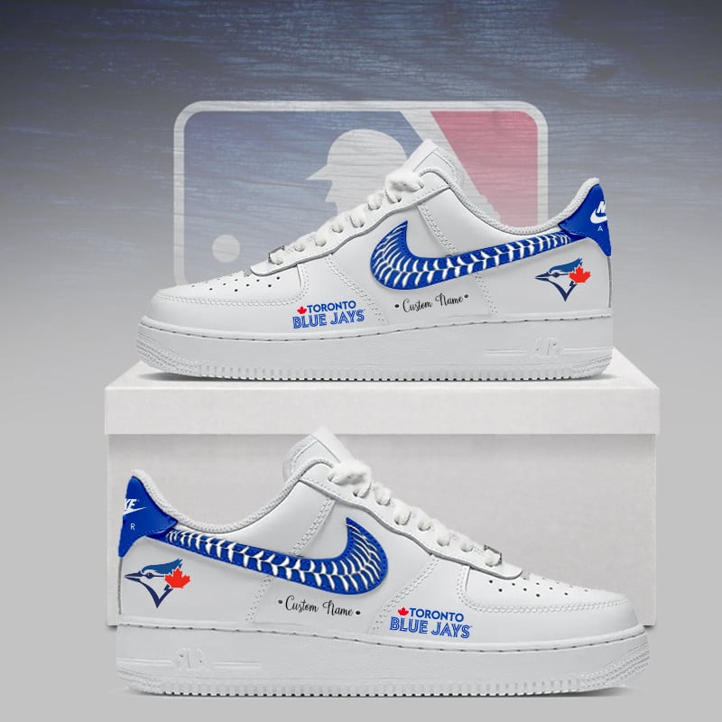 [FLASH SALE] NEW CUSTOMIZED MLB12 TBJ TORONTO BLUE JAYS AF1 SNEAKERS