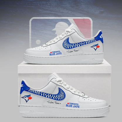 [FLASH SALE] NEW CUSTOMIZED MLB12 TBJ TORONTO BLUE JAYS AF1 SNEAKERS