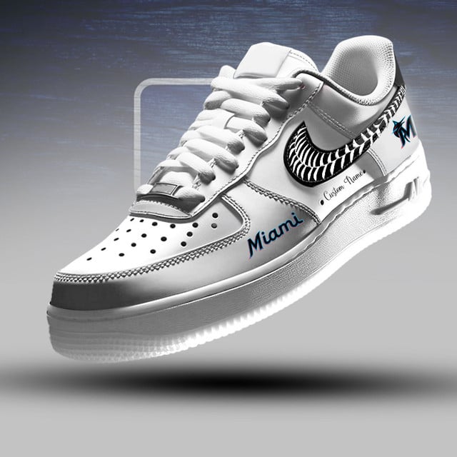 [FLASH SALE] NEW CUSTOMIZED MLB20 MMS MIAMI MARLINS AF1 SNEAKERS