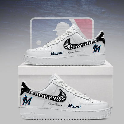 [FLASH SALE] NEW CUSTOMIZED MLB20 MMS MIAMI MARLINS AF1 SNEAKERS