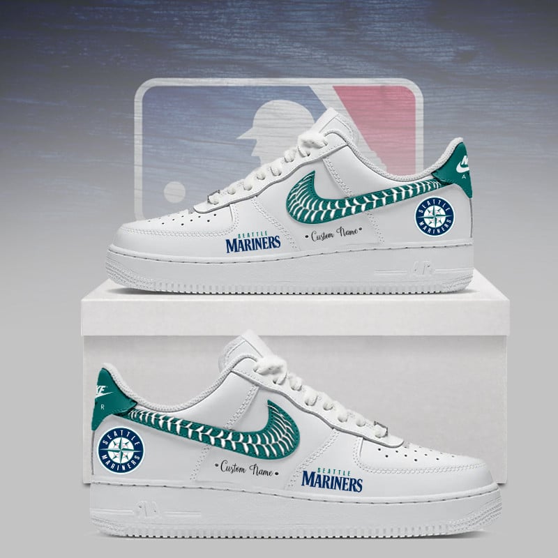 [FLASH SALE] NEW CUSTOMIZED MLB14 SMS SEATTLE MARINERS AF1 SNEAKERS