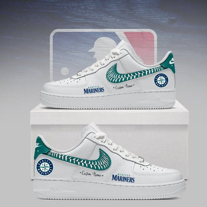 [FLASH SALE] NEW CUSTOMIZED MLB14 SMS SEATTLE MARINERS AF1 SNEAKERS