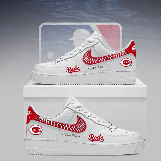 LIMITED EDITION - NEW CUSTOMIZED MLB05 CRS CINCINNATI REDS AF1 SNEAKERS