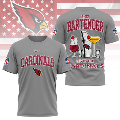 LIMITED EDITION - NEW CUSTOMIZED NFL20 ARC ARIZONA CARDINALS BARTENDER FAN 3D SHIRT