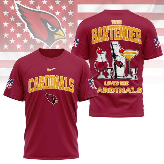 LIMITED EDITION - NEW CUSTOMIZED NFL20 ARC ARIZONA CARDINALS BARTENDER FAN 3D SHIRT
