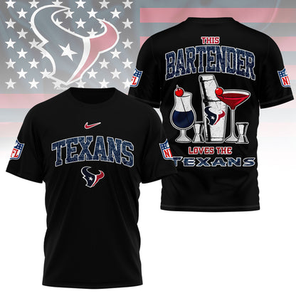 LIMITED EDITION - NEW CUSTOMIZED NFL15 HTT HOUSTON TEXANS BARTENDER FAN 3D SHIRT