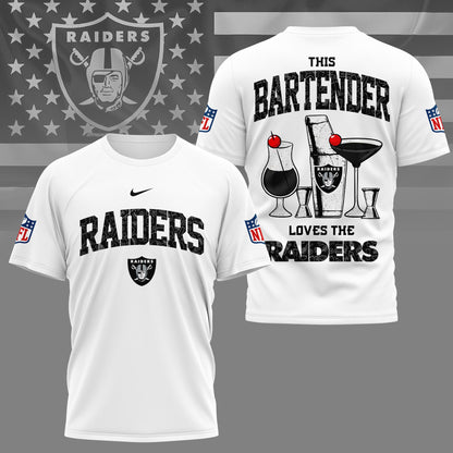 LIMITED EDITION - NEW CUSTOMIZED NFL07 LVR LAS VEGAS RAIDERS BARTENDER FAN 3D SHIRT