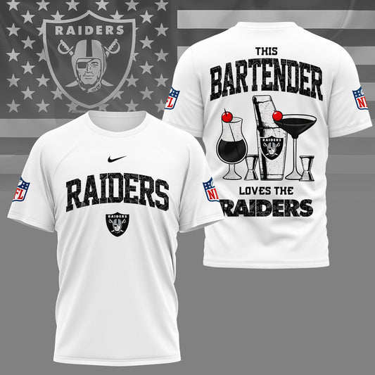 LIMITED EDITION - NEW CUSTOMIZED NFL07 LVR LAS VEGAS RAIDERS BARTENDER FAN 3D SHIRT