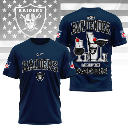 LIMITED EDITION - NEW CUSTOMIZED NFL07 LVR LAS VEGAS RAIDERS BARTENDER FAN 3D SHIRT