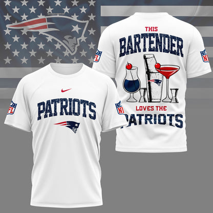 LIMITED EDITION - NEW CUSTOMIZED NFL27 NEP NEW ENGLAND PATRIOTS BARTENDER FAN 3D SHIRT