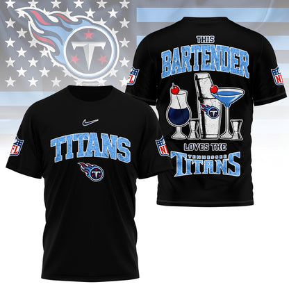 LIMITED EDITION - NEW CUSTOMIZED NFL31 TST TENNESSEE TITANS BARTENDER FAN 3D SHIRT
