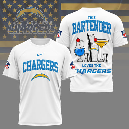 LIMITED EDITION - NEW CUSTOMIZED NFL09 LAC LOS ANGELES CHARGERS BARTENDER FAN 3D SHIRT