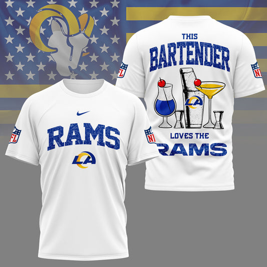LIMITED EDITION - NEW CUSTOMIZED NFL22 LAR LOS ANGELES RAMS BARTENDER FAN 3D SHIRT