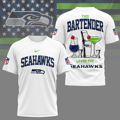 LIMITED EDITION - NEW CUSTOMIZED NFL06 SSH SEATTLE SEAHAWKS BARTENDER FAN 3D SHIRT