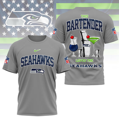 LIMITED EDITION - NEW CUSTOMIZED NFL06 SSH SEATTLE SEAHAWKS BARTENDER FAN 3D SHIRT