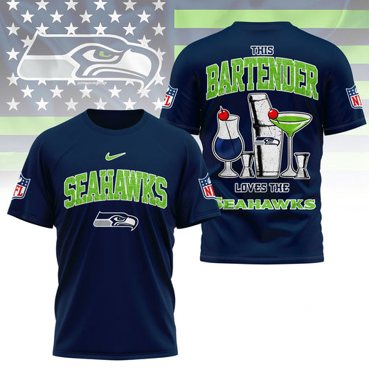 LIMITED EDITION - NEW CUSTOMIZED NFL06 SSH SEATTLE SEAHAWKS BARTENDER FAN 3D SHIRT