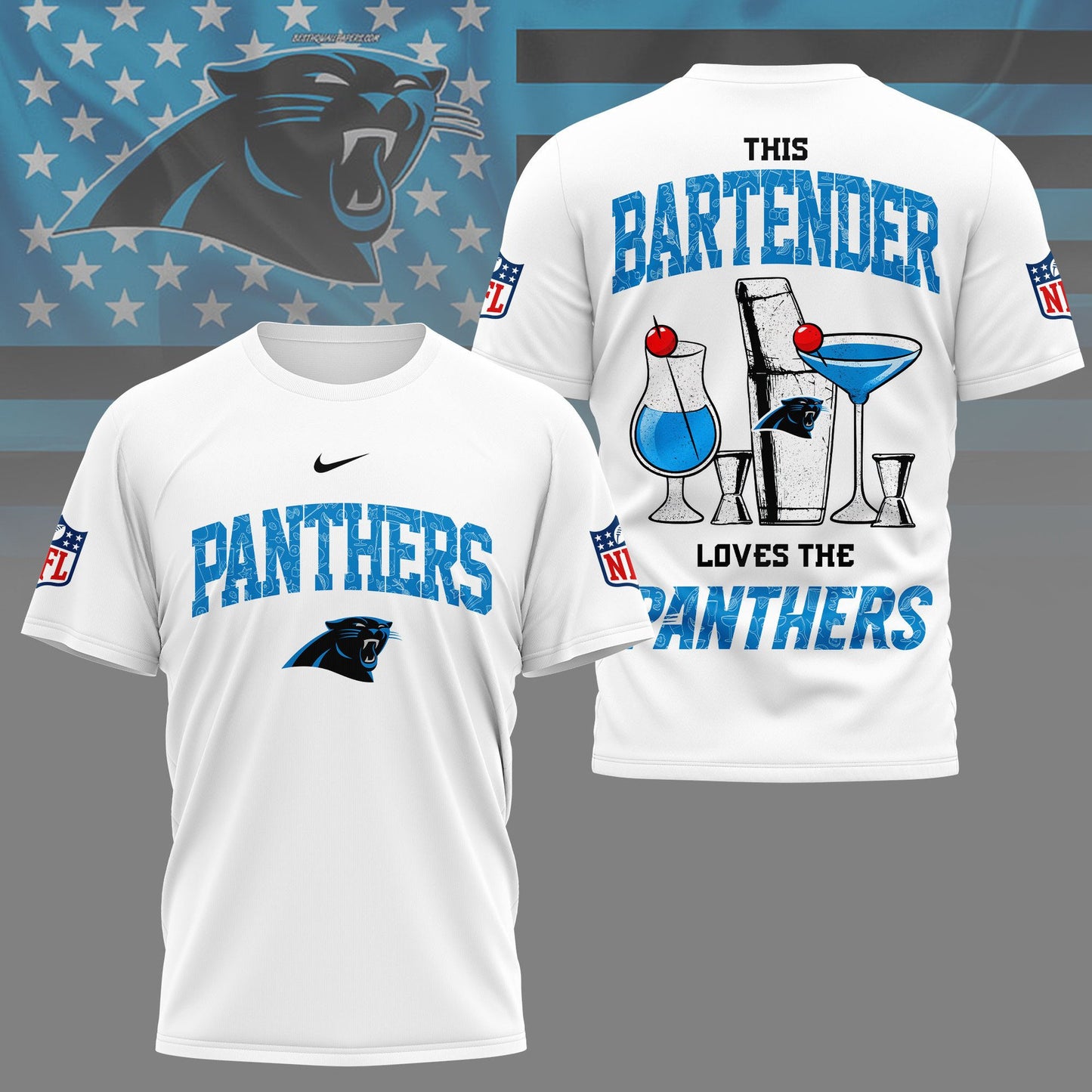LIMITED EDITION - NEW CUSTOMIZED NFL23 CLP CAROLINA PANTHERS BARTENDER FAN 3D SHIRT